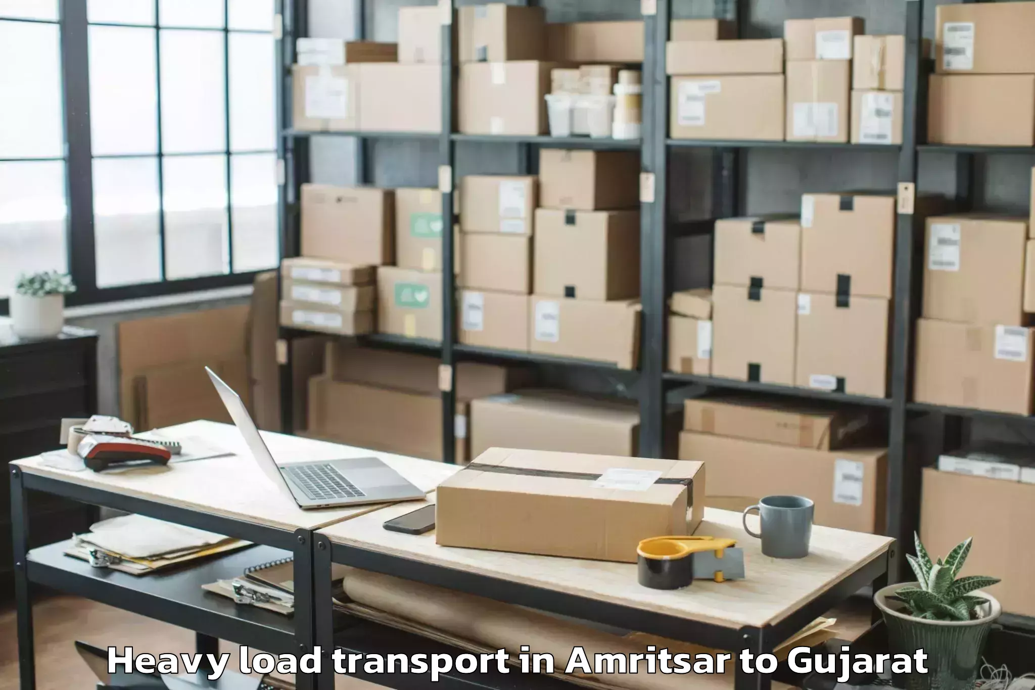 Book Amritsar to Lavad Heavy Load Transport Online